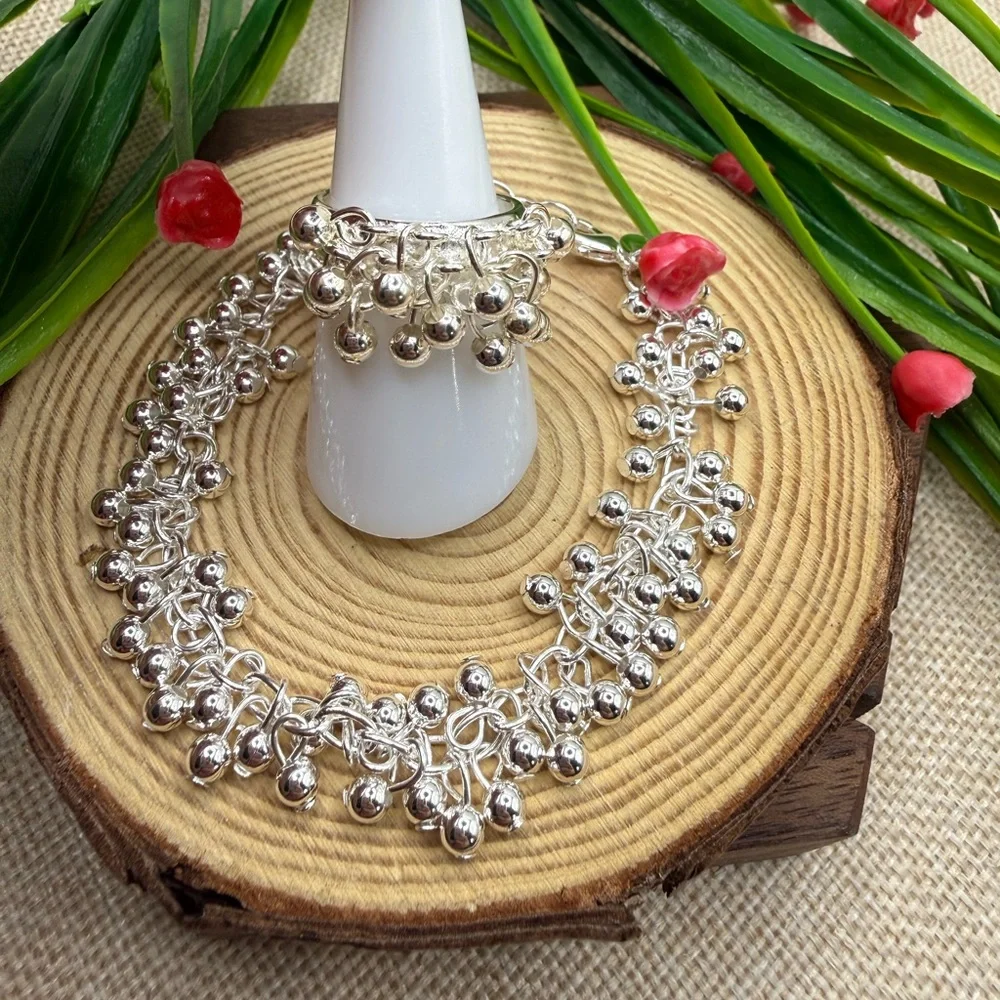 Elegant Silver Women's Jewelry Set size 7.5 ring 925